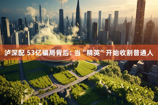 泸深配 53亿骗局背后: 当“精英”开始收割普通人